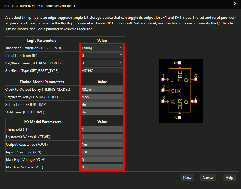 Using the Modeling Application in PSpice to create a JK Flip-Flip SPICE Model