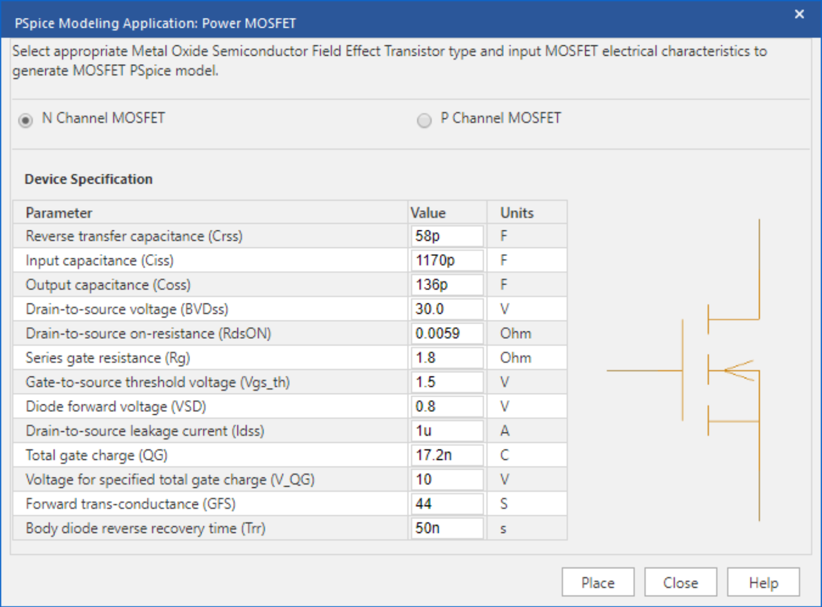 Creating a Power MOSFET SPICE Model with the PSpice Modeling Application