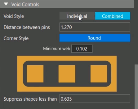 Configure Shape Voids with real-time shapes in OrCAD X Presto