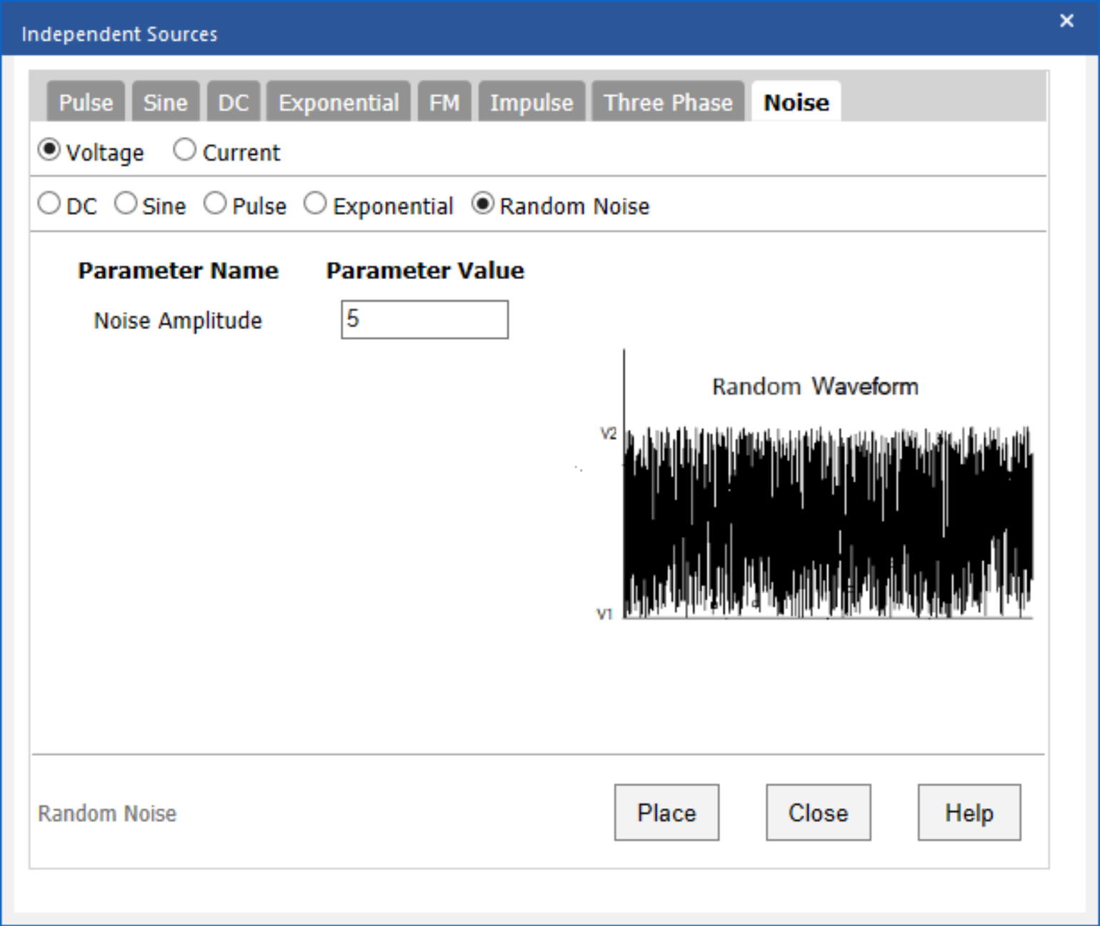 Create a noise source SPICE model with the PSpice modeling application