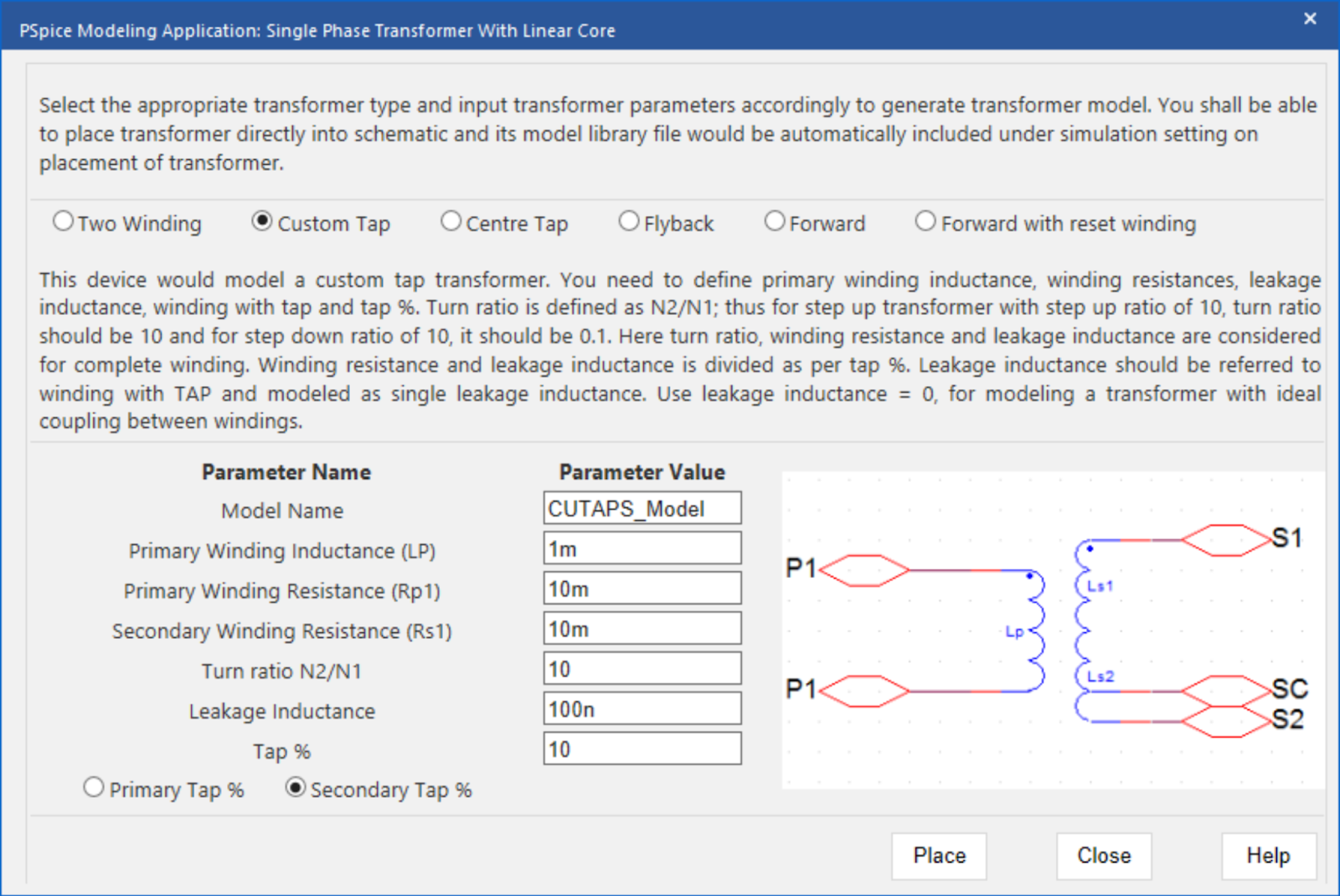 Create transformer SPICE Models with the PSpice Modeling Application