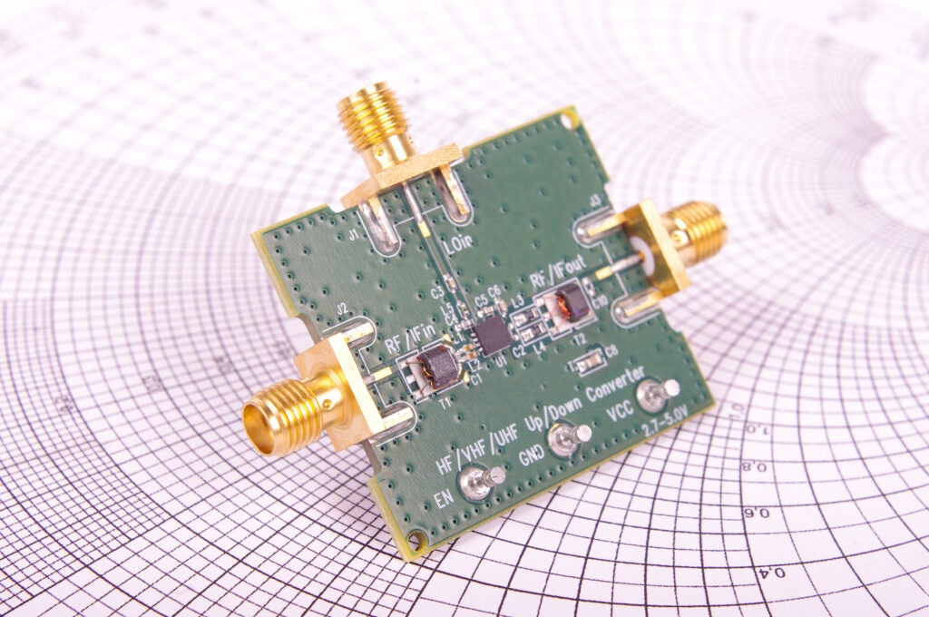  PCB of a basic RF circuit mixer