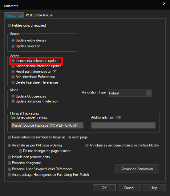 Assign reference designators in OrCAD X Capture