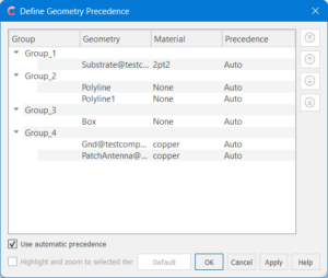 Define Geometry Precedence