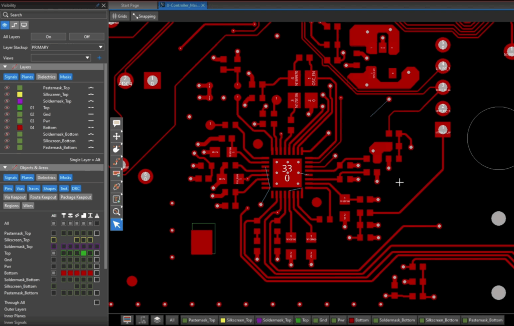 Screenshot of component routing in Allegro X