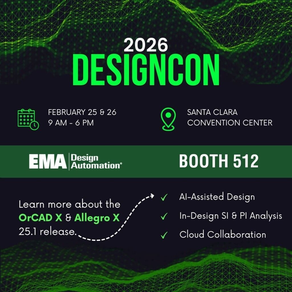 EMA at DesignCon 2026 Social Post Flier