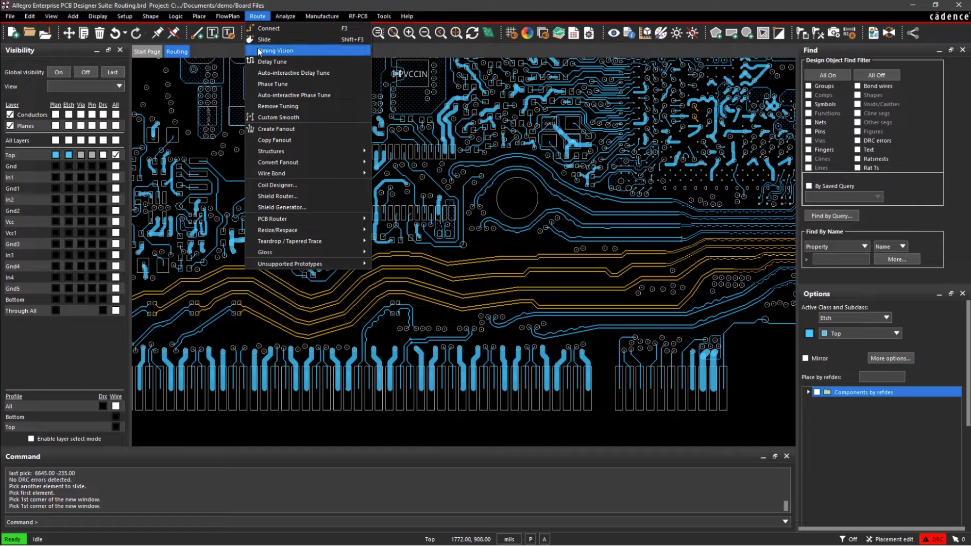 Timing Vision allows high-speed routing accurately