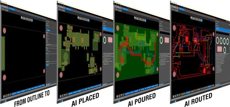 PCB layout stages assisted by AI