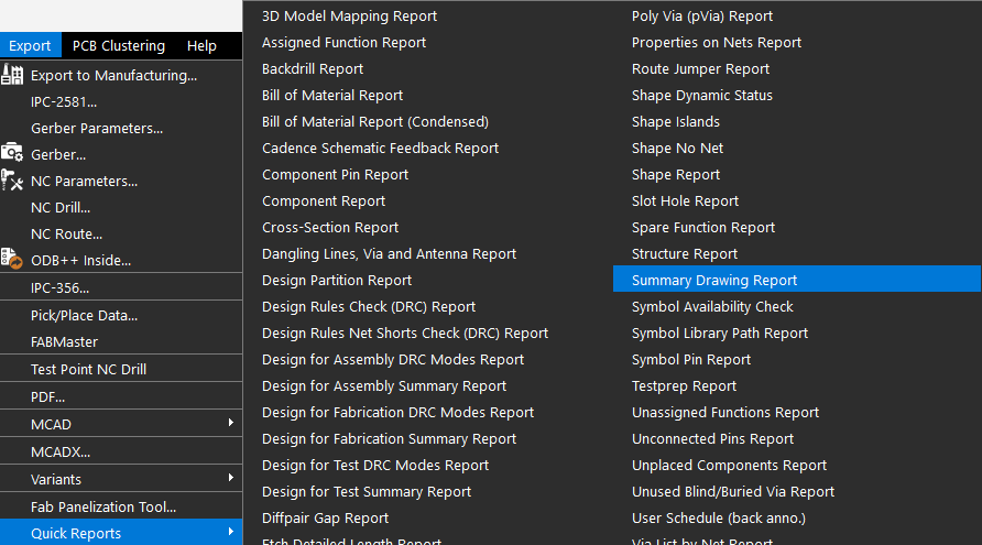 Determine your PCB design statistics with the summary drawing report in OrCAD X