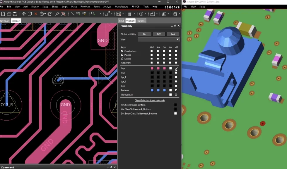 Set up design rule checks and resolve any issues easily in Allegro